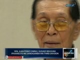 Saksi: Sen. Enrile, nag-aabang pa rin ng arrest warrant