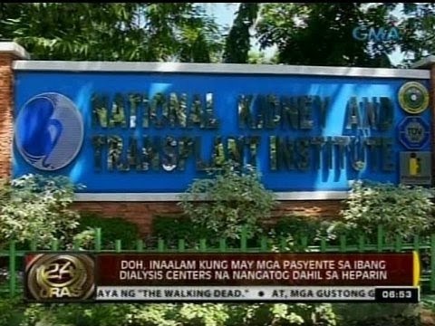 Heparin na ginagamit ng NKTI sa dialysis machines, kontaminado kaya nangatog ang 44 pasyente