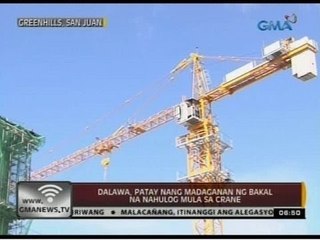 24 Oras: 2, patay nang madaganan ng bakal na nahulog mula sa crane