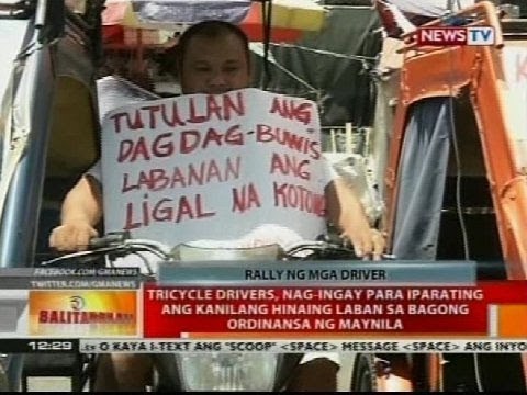 Tricycle drivers, nag-ingay para iparating ang kanilang hinaing laban sa bagong ordinansa ng Maynila