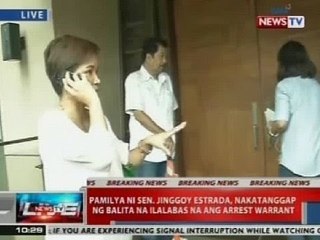 NTVL: Pamilya ni Sen. Jinggoy, nakatanggap ng balita na ilalabas na ang arrest warrant