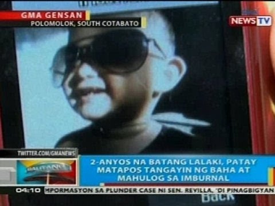 2-anyos na batang lalaki, patay matapos tangayin ng baha at mahulog sa imburnal sa South Cotabato