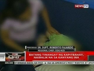 QRT: Batang tinangay ng kapitbahay, naibalik na sa kanyang ina