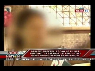 Download Video: Babaeng nagkakalat daw ng tsismis, pinag-ikot sa barangay at pinag-sorry gamit ang megaphone