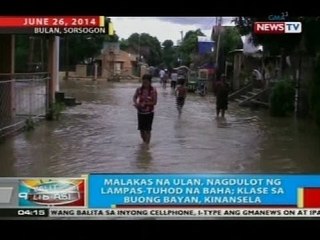 Malakas na ulan, nagdulot ng lampas-tuhod na baha sa bulan, Sorsogon