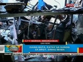 BP: Isang bata, patay sa sunog sa Brgy. Sinag Ibaba, Mandaluyong City