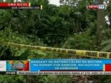 Bangkay ng batang lalaki na biktima ng kidnap-for-ransom, natagpuan sa damuhan sa Goa, Camarines Sur