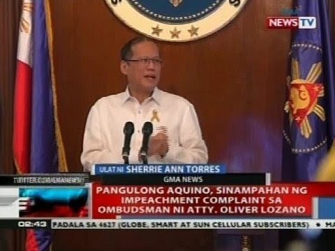 Pangulong Aquino, sinampahan ng impeachment complaint sa Ombudsman ni Atty. Oliver Lozano