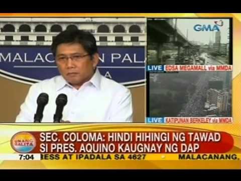 UB: Sec. Coloma: Hindi hihingi ng tawad si PNoy kaugnay ng DAP
