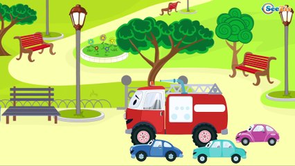 The Fire Truck Cartoon - Safety Lecture - Car Cartoons for children. Kids Video Episode 60