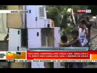 Tatlong hinihinalang drug den, sinalakay; 15 arestado kabilang ang 2 menod de edad