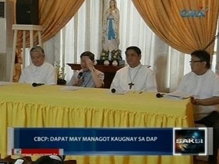 Saksi: CBCP: dapat may managot kaugnay sa DAP