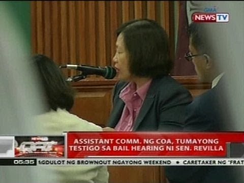 Assistant Comm. ng COA, tumayong testigo sa bail hearing ni Sen. Revilla