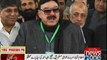 Sheikh Rasheed talks to media before Panama case hearing