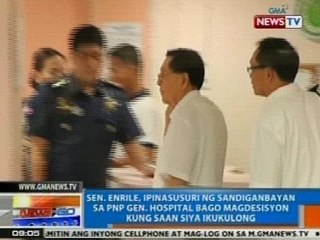 NTG: Enrile, ipinasusuri sa PNP Gen. Hospital bago magdesisyon kung saan siya ikukulong