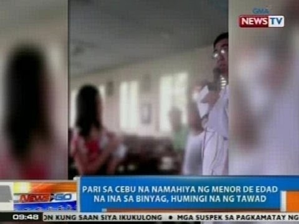 NTG: Pari sa Cebu na namahiya ng menor de edad na ina sa binyag, humingi na ng tawad