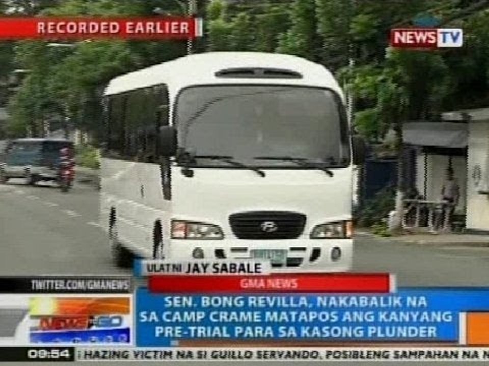 NTG: Bong Revilla, nakabalik na sa Camp Crame matapos ang kanyang pre-trial