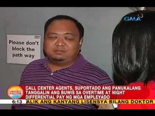 UB: Call center agents, suportado ang panukalang tanggalin ang buwis sa OT at night differential pay