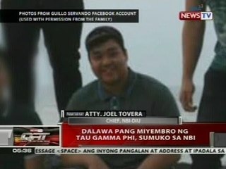 QRT: Dalawa pang miyembro ng Tau Gamma Phi, sumuko sa NBI