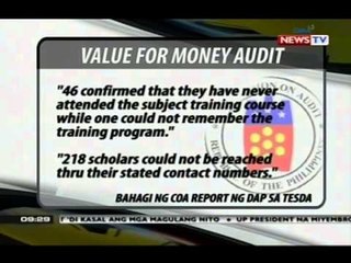 Mga ghost trainees at mahigit 100-M na 'di nagamit sa pondo ng TESDA na mula sa DAP, nadiskubre