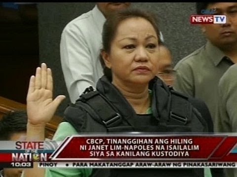 SONA: CBCP, tinanggihan ang hiling ni Napoles na isailalim siya sa kanilang kustodiya