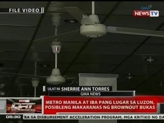 QRT: Metro Manila at iba pang lugar sa Luzon, posibleng makaranas ng brownout bukas