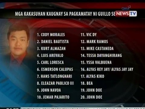 BP: 20 suspek sa pagkamatay ng hazing victim na si Guillo Servando, kinasuhan na