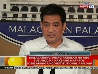 BT: Malacañang, pinag-aaralan na ang sususnod na hakbang matapos ideklarang unconstitutional and DAP