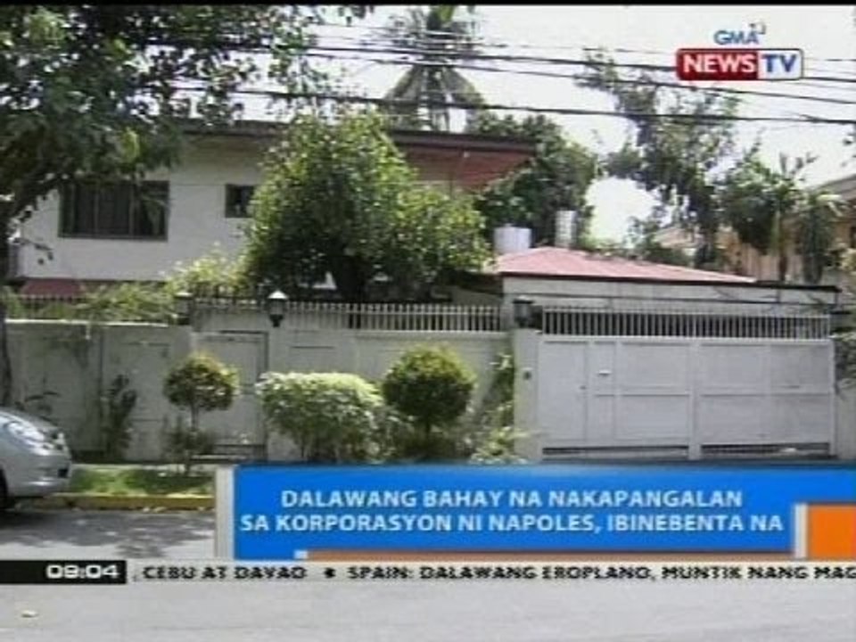NTG: Dalawang bahay na nakapangalan sa korporasyon ni Napoles, ibinebenta na