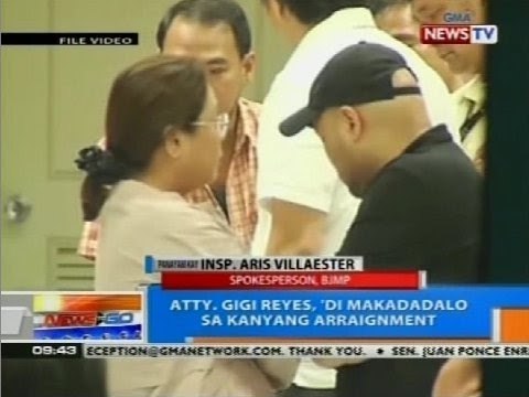 NTG: Atty. Gigi Reyes, 'di makadadalo sa kanyang arraignment