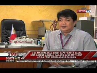 SONA: Mga mambabatas, hindi dapat basta-basta uma-absent