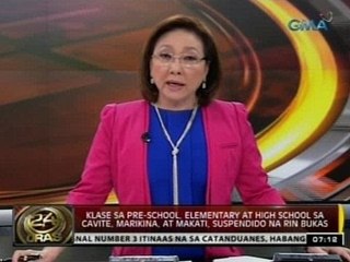 Klase sa pre-school, elementary at highschool sa Cavite, Marikina at Makati, suspendido na rin bukas