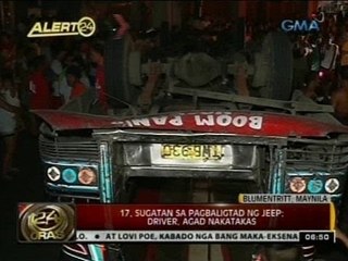 24 Oras: 17, sugatan sa pagbaligtad ng jeep; driver, agad nakatakas