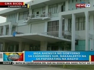 下载视频: BP: Mga ahensya ng gobyerno sa Camarines Sur, nakaalerto na sa paparating na bagyo