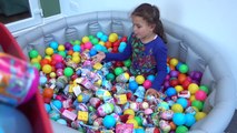 Surprise Eggs Giant Pool full of Kinder Surprise Toys Disney Eggs Mashems Fashems and Shopkins