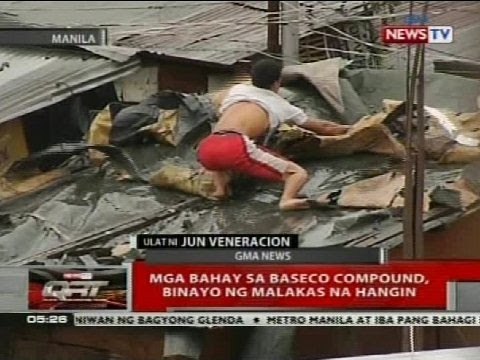QRT: Mga bahay sa Baseco Compound, binayo ng malakas na hangin