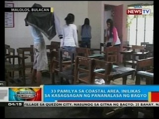 33 pamilya sa coastal area sa Malolos, Bulacan, inilikas sa kasagsagan ng pananalasa ng bagyo
