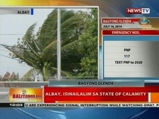 BT: Albay, isinailalim sa state of calamity