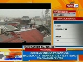 NTG: 200 residente sa Parañaque, nagsilikas at nananatili sa iba't ibang evacuation center