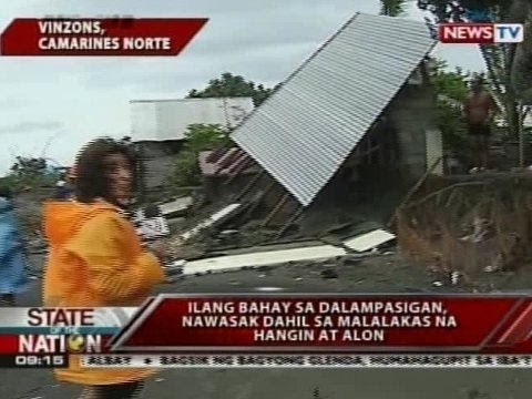 SONA: Ilang bahay sa dalampasigan, nawasak dahil sa malakas na hangin at alon