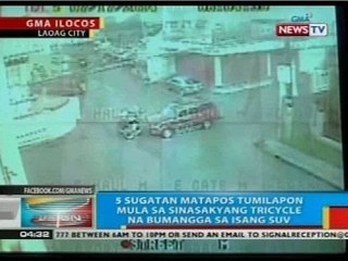 BP: 5 sugatan matapos tumilapon mula sa sinasakyang tricycle