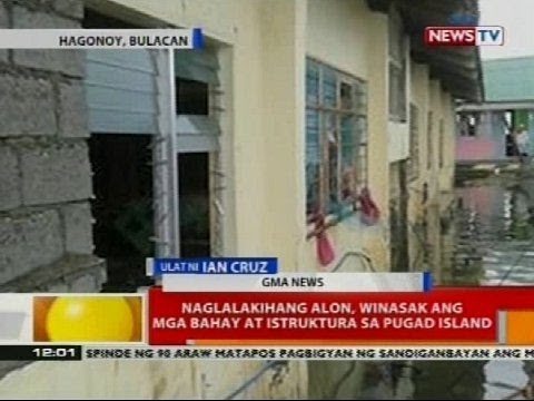 BT: Naglalakihang alon, winasak ang mga bahay at istruktura sa Pugad Island