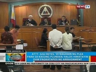 BP: Atty. Gigi Reyes, 'di naghain ng plea para sa kasong plunder