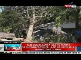 Tatlong bayan sa isla ng Alabat sa Quezon Province, labis na napinsala ng Bagyong Glenda