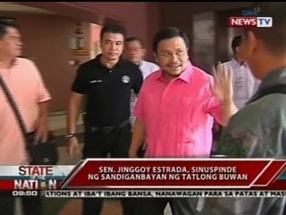 下载视频: SONA: Sen. Jinggoy Estrada, sinuspinde ng Sandiganbayan ng tatlong buwan