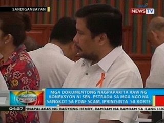 Dokumentong nagpapakita raw ng koneksyon ni Estrada sa mga NGO na sangkot sa PDAF scam, iprinisinta