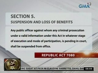 24 Oras: Enrile, iginiit na Senado lang ang pwedeng magsuspinde sa kanila at hindi ang Sandiganbayan