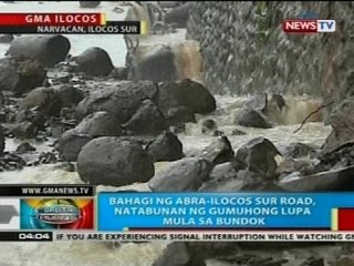 Bahagi ng Abra-Ilocos Sur road, natabunan ng gumuhong lupa mula sa bundok