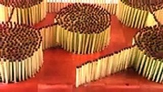 He Sets Up Matches In A Design. Now Watch What Happens When He Lights It…