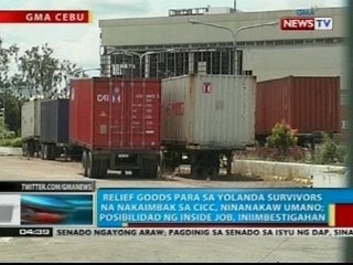 BP: Relief goods para sa Yolanda survivors na nakaimbak sa CICC, ninanakaw umano